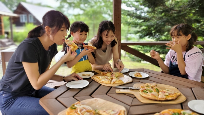 【石窯ピザ焼き体験】ピザ生地を伸ばしてトッピング！美味しいピザを作ろう☆限定３組まで